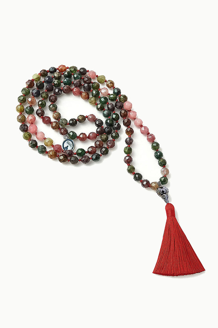 Sivalya Grounding Tranquility Fancy Jasper and Rhodochrosite Mala