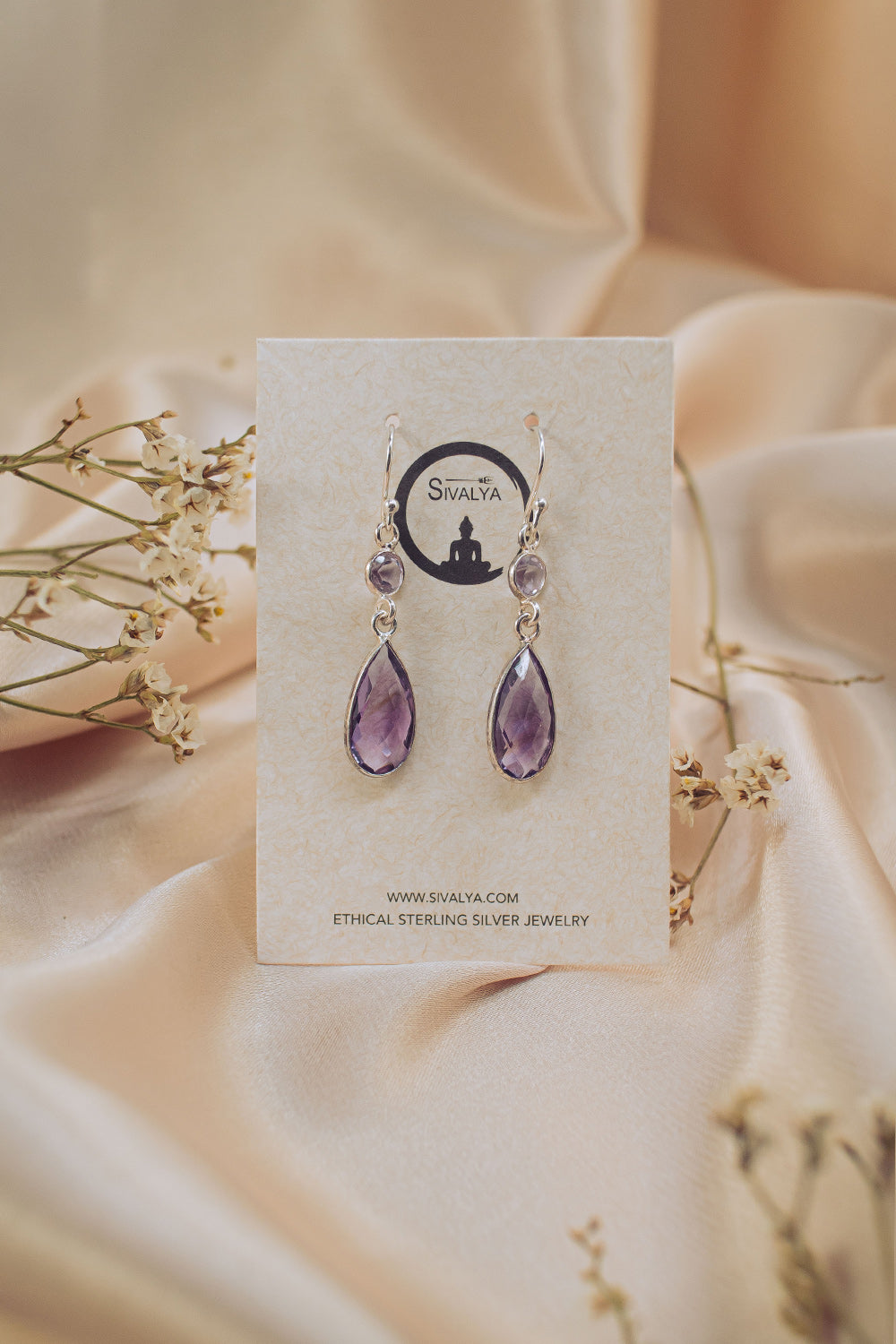 Sivalya Amethyst Dangle Earrings - Twilight