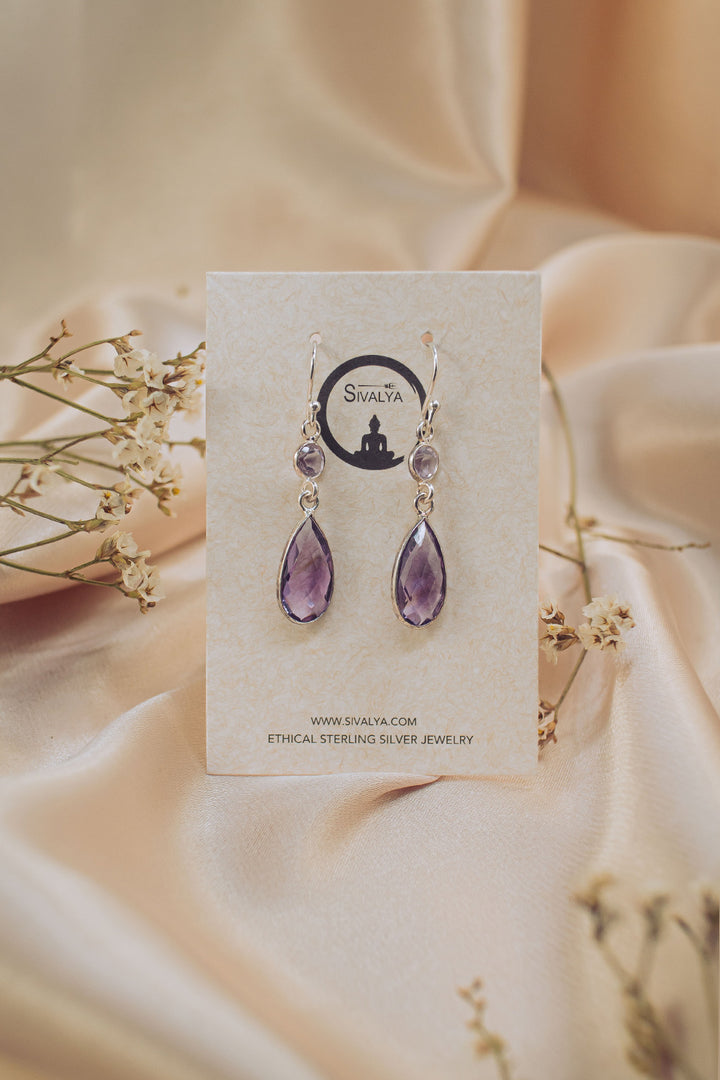 Sivalya Amethyst Dangle Earrings - Twilight