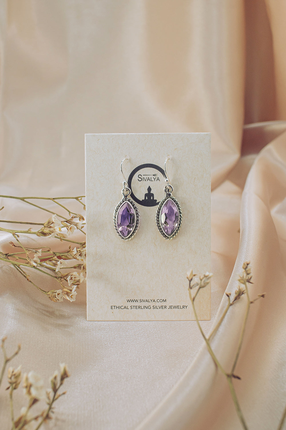 Sivalya Amethyst Drop Earrings - Ananda
