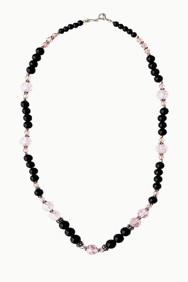 Sivalya Amour Black Onyx and Pink Crystals Necklace
