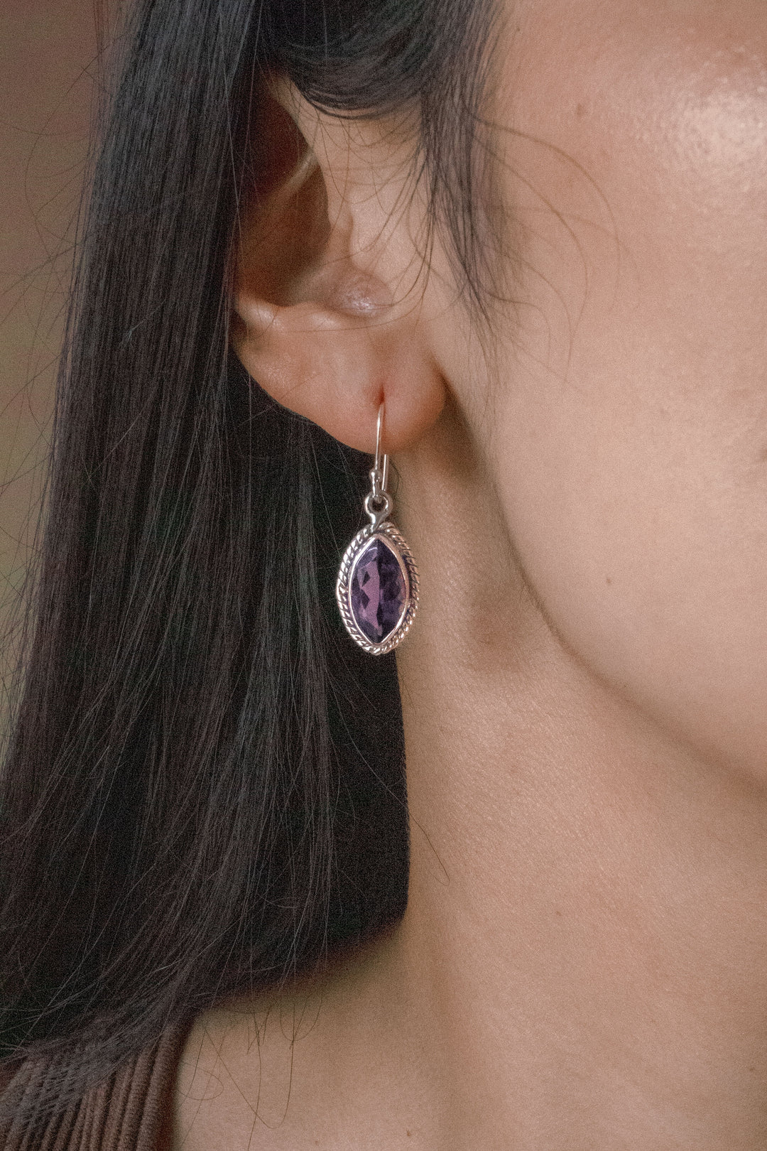 Sivalya Amethyst Drop Earrings - Ananda