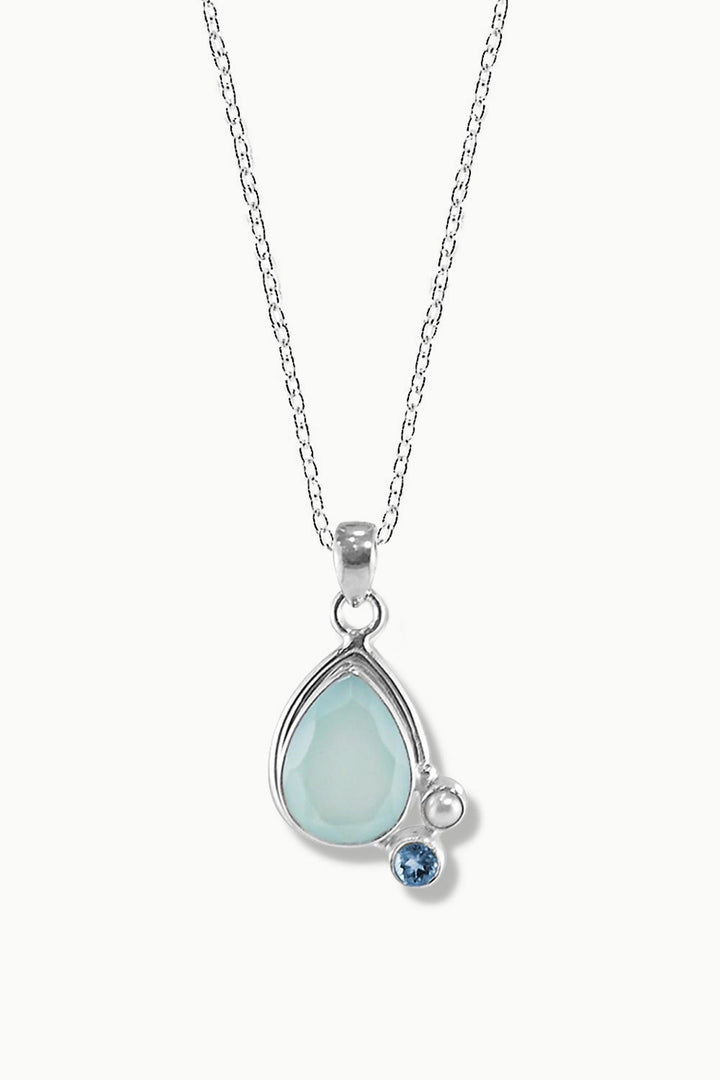 Sivalya Aqua Opal Silver Necklace - Wild Child