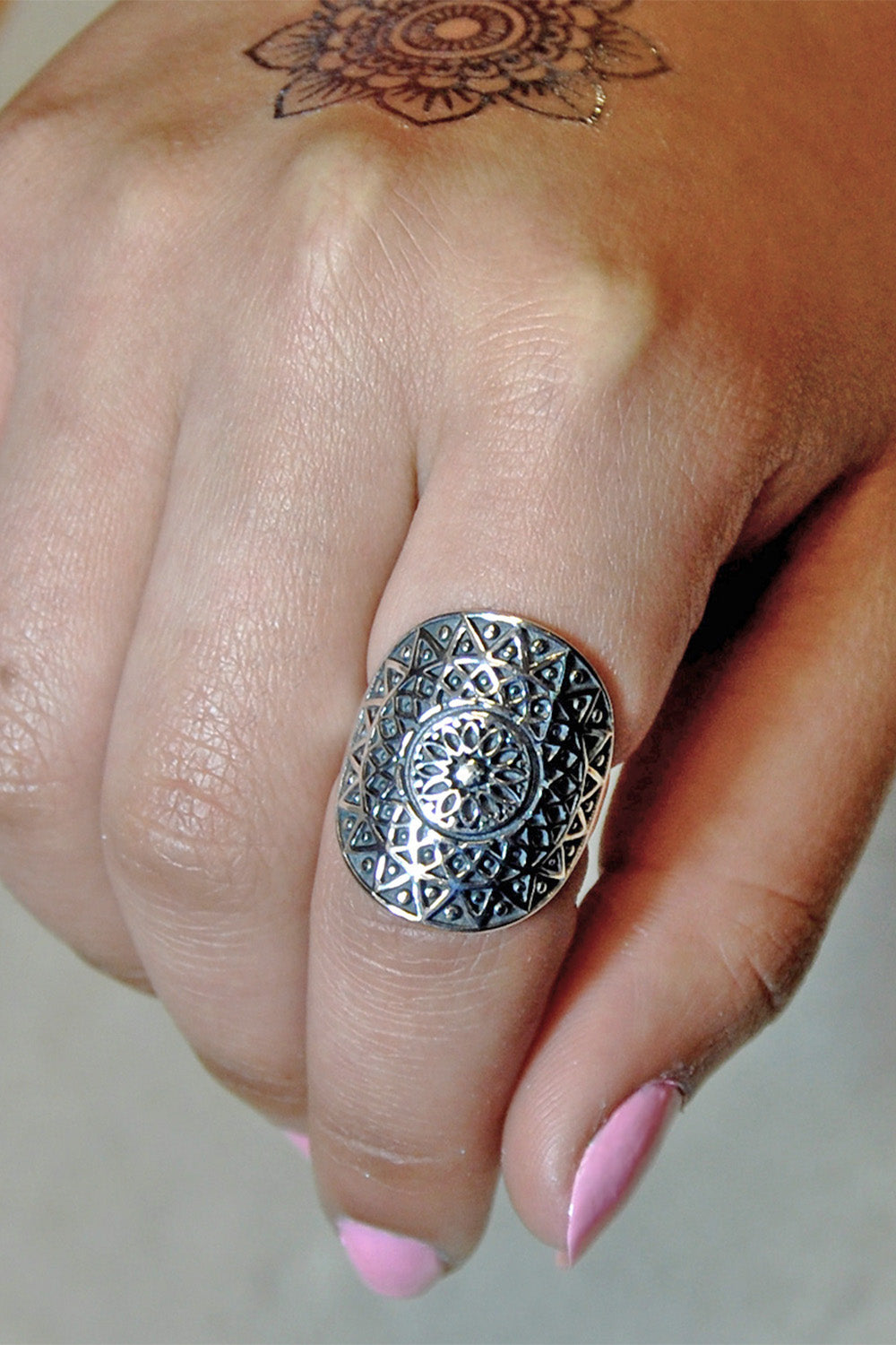 Sivalya Aztec Shield Ring Sterling Silver