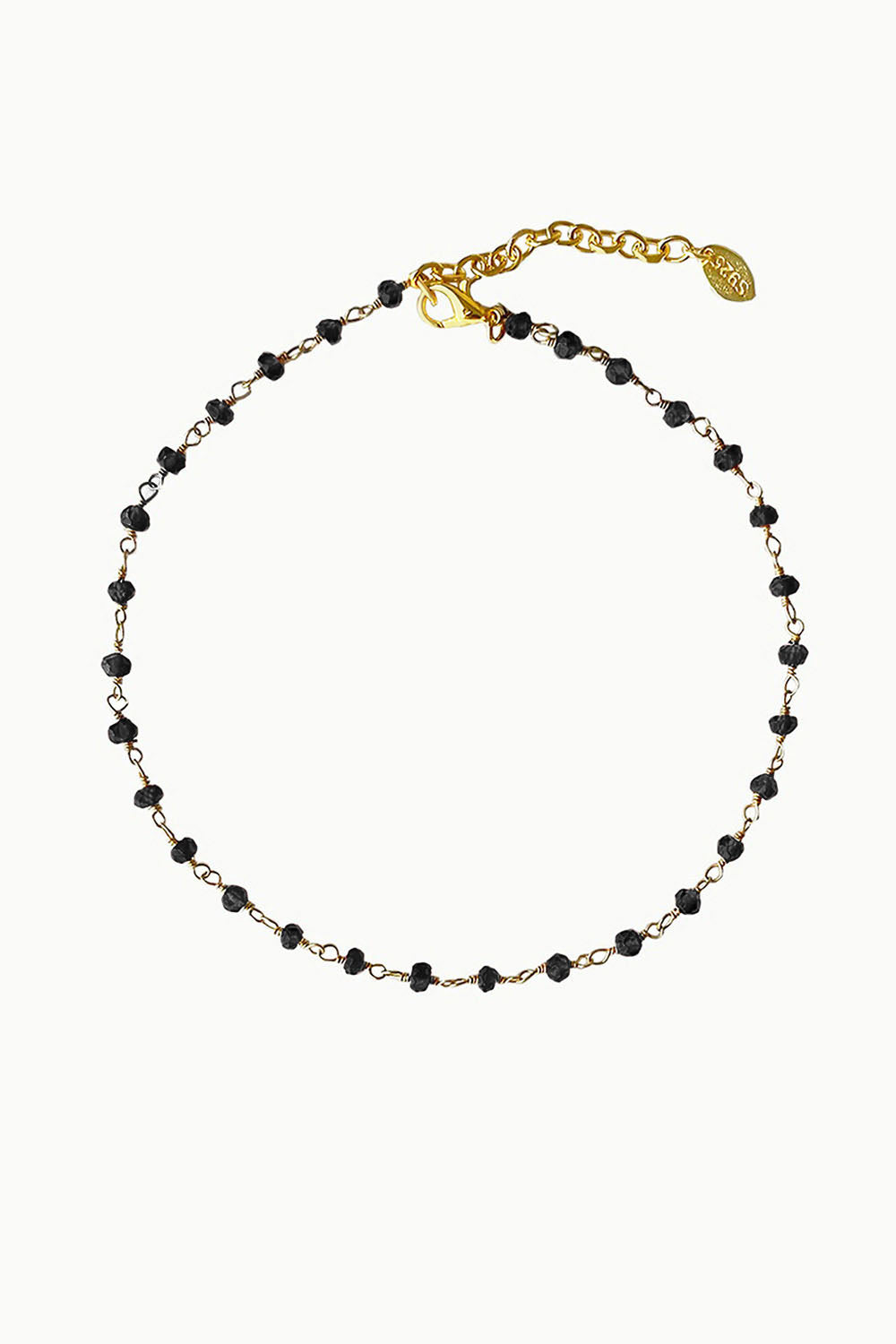 Sivalya Infinite Links Black Spinel Anklet Gold Vermeil