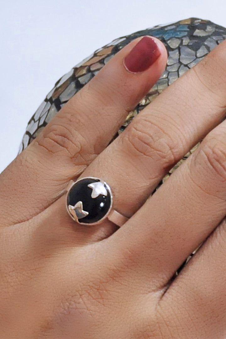 Sivalya Black Onyx Cabochon Ring - Spellbinder