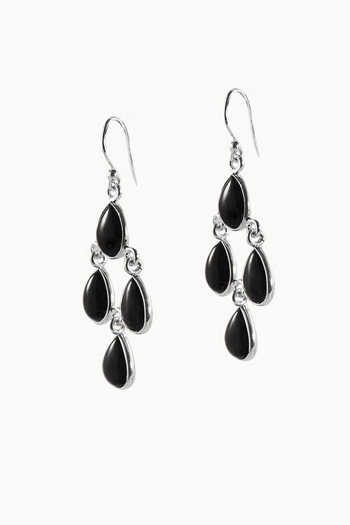 Sivalya Black Onyx Dangle Earrings - Dew Drops