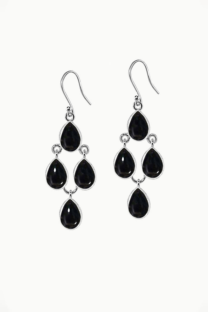 Sivalya Black Onyx Dangle Earrings - Dew Drops