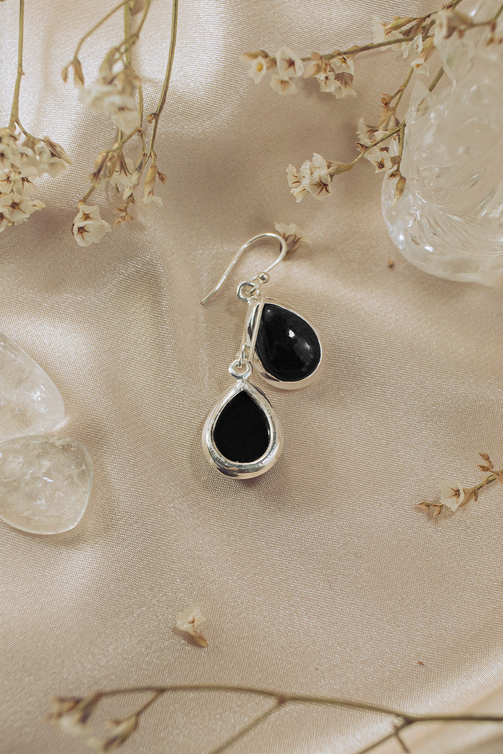 Sivalya Black Onyx Silver Earrings- Bliss