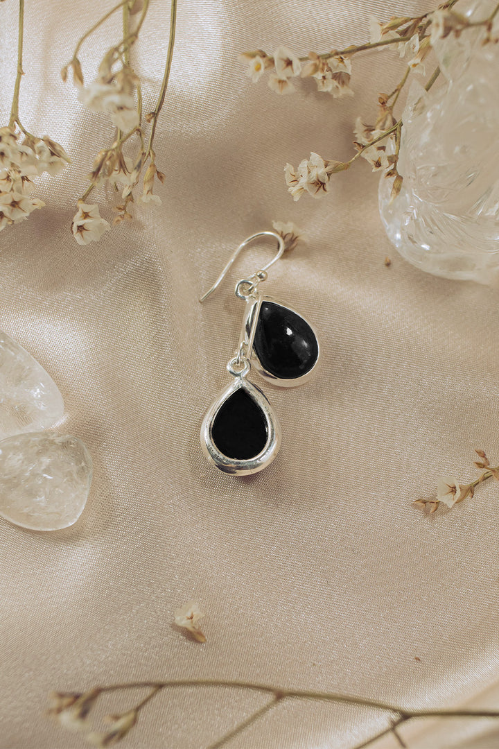 Sivalya Black Onyx Silver Earrings- Bliss