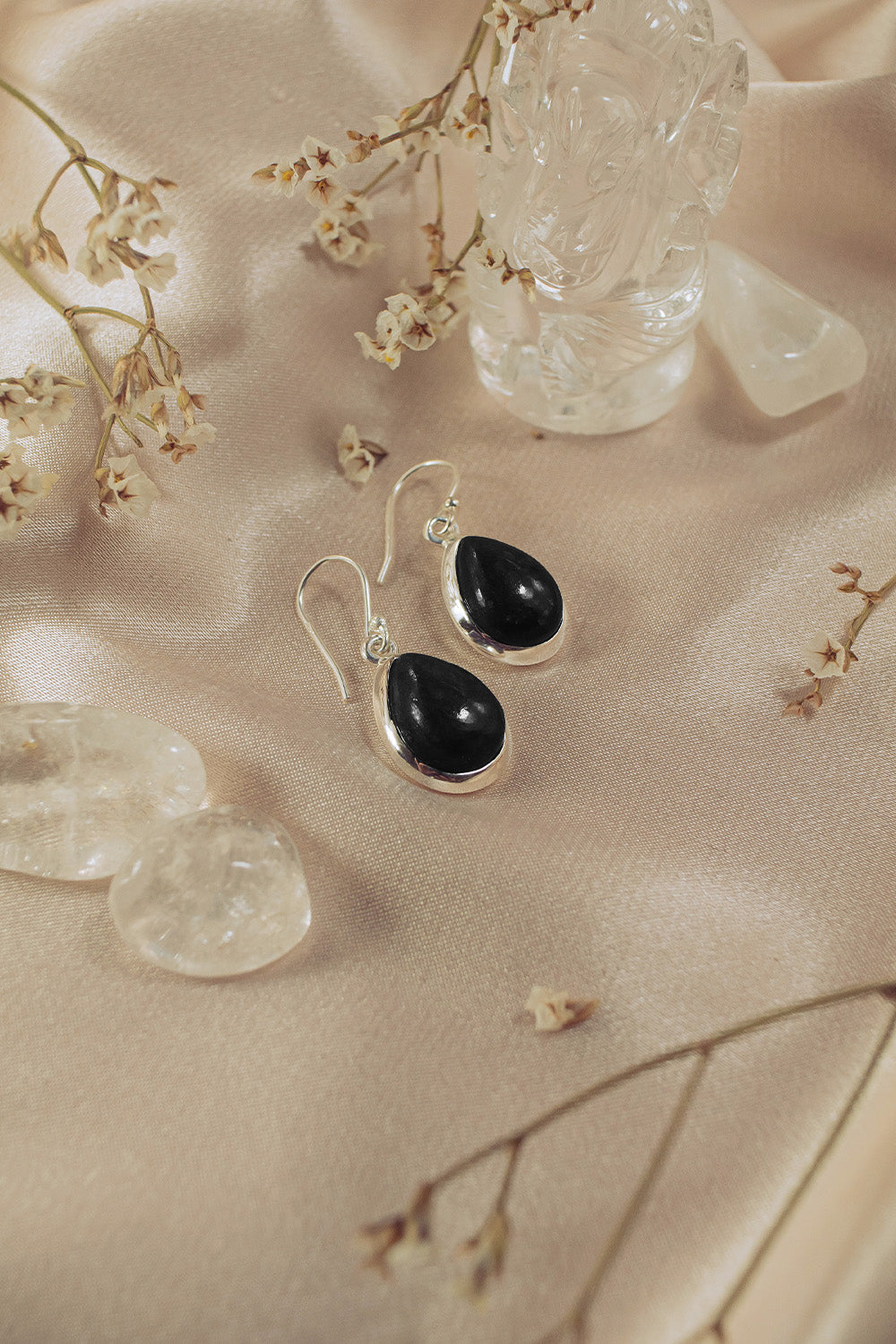 Sivalya Black Onyx Silver Earrings- Bliss