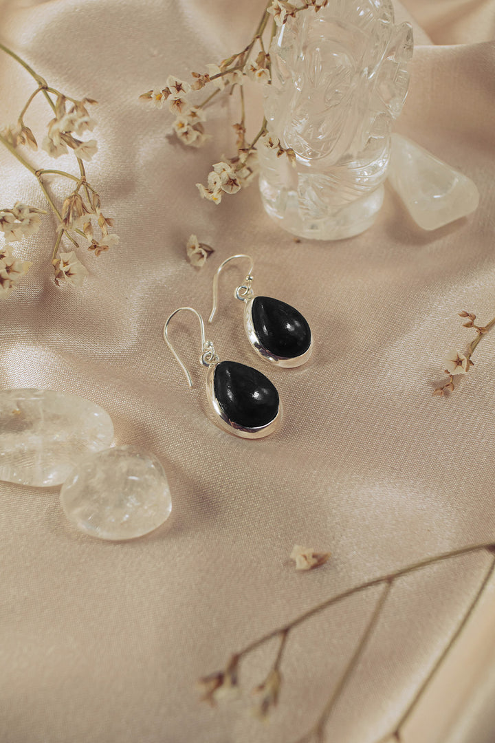 Sivalya Black Onyx Silver Earrings- Bliss