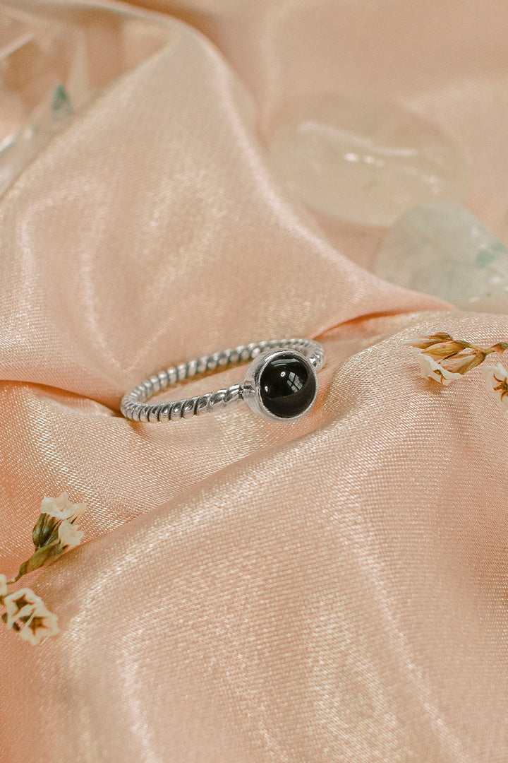 Sivalya Black Onyx Solitaire Ring - Bijoux