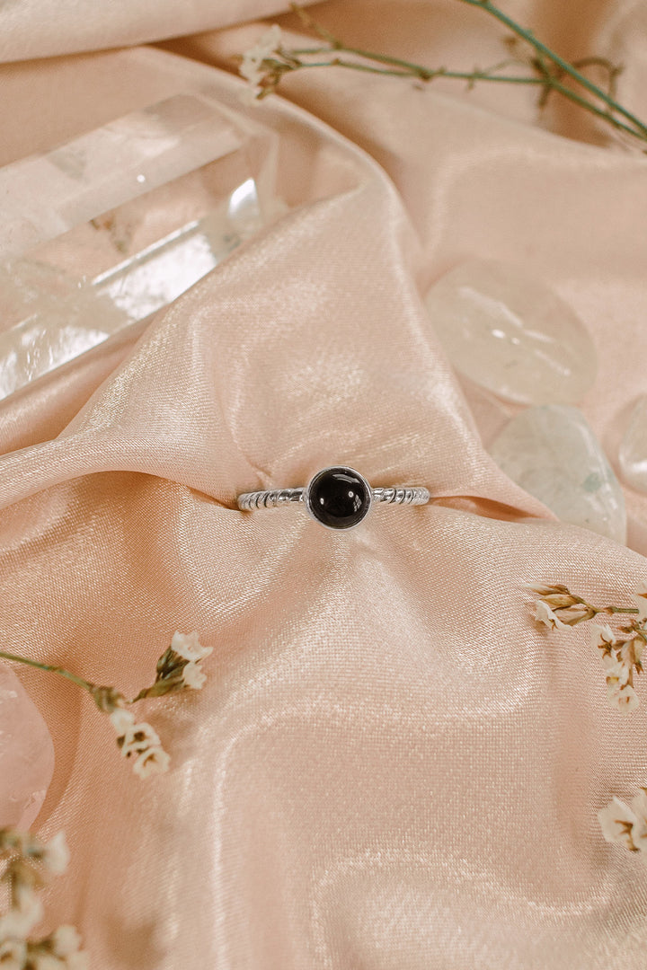 Sivalya Black Onyx Solitaire Ring - Bijoux
