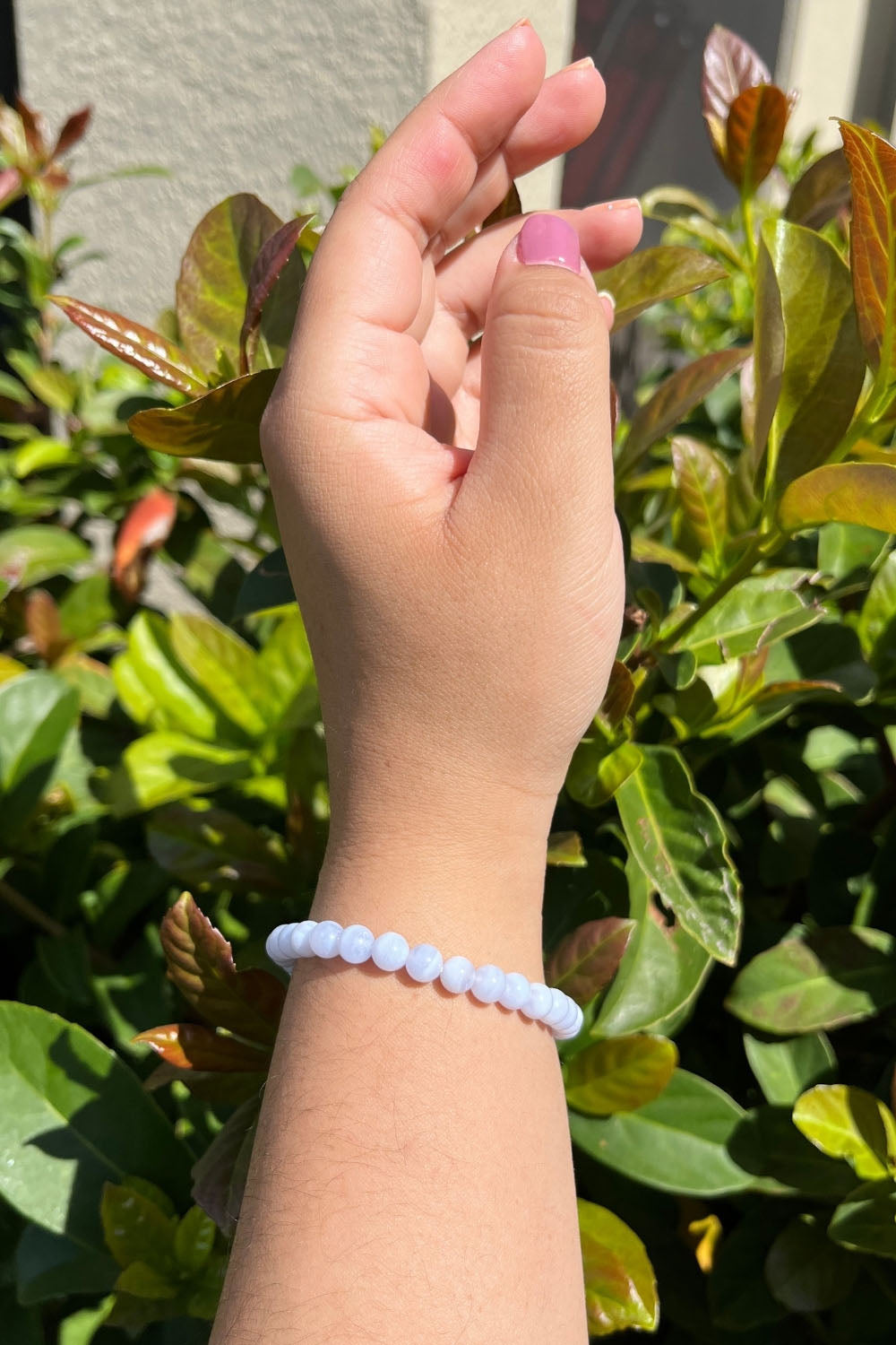 Sivalya Blue Lace Agate Gemstone Beaded Bracelet