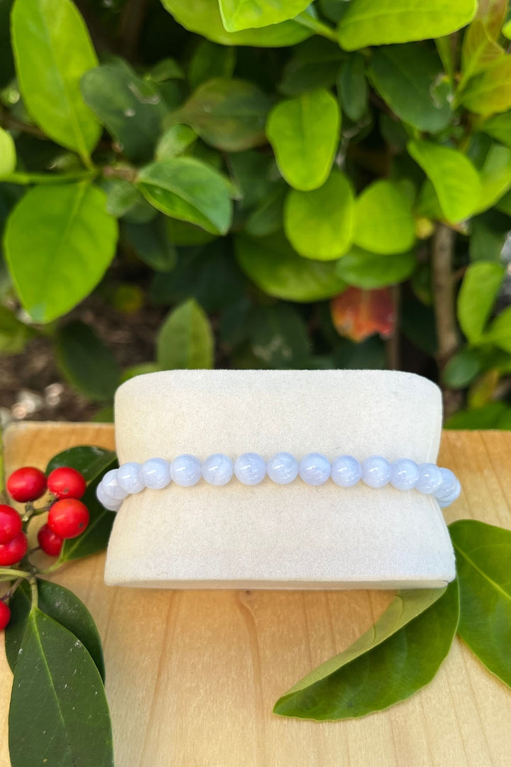 Sivalya Blue Lace Agate Gemstone Beaded Bracelet