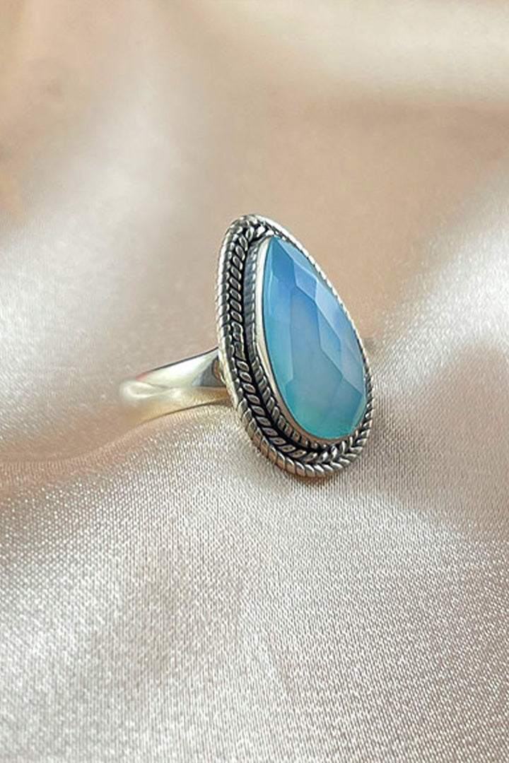 Sivalya Blue Chalcedony Teardrop Ring - Splendor
