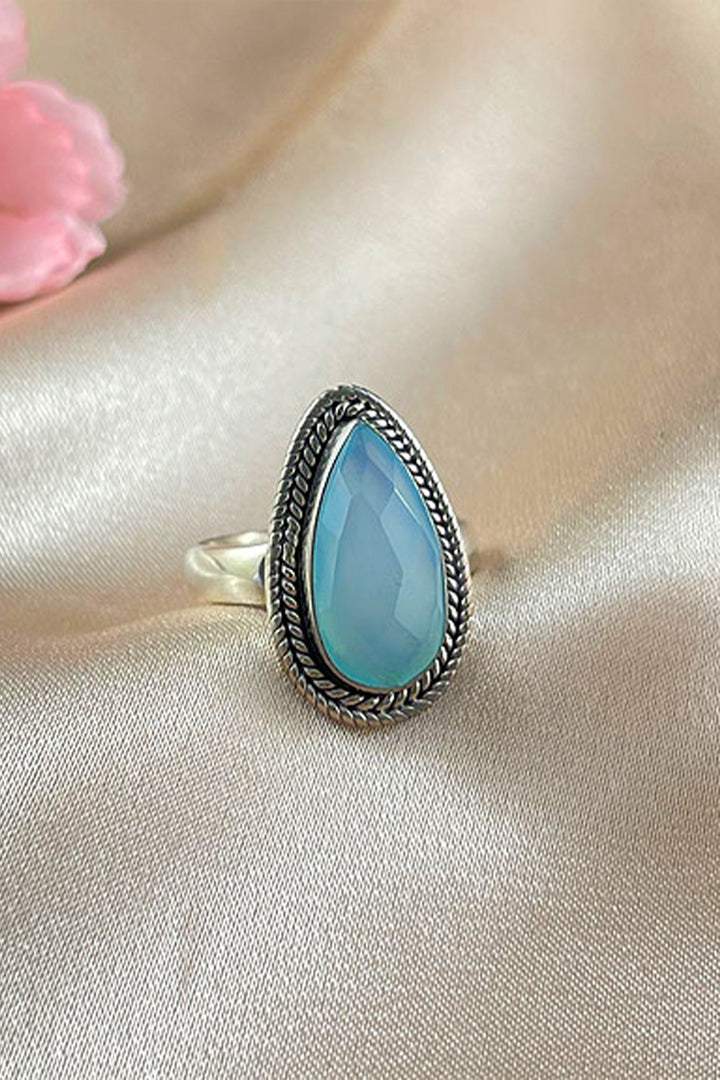 Sivalya Blue Chalcedony Teardrop Ring - Splendor