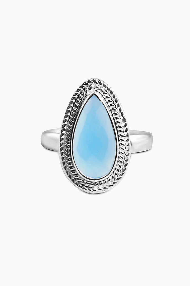 Sivalya Blue Chalcedony Teardrop Ring - Splendor