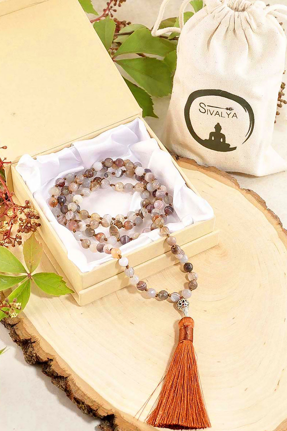 Sivalya Infinite Fortunes Botswana Agate Mala