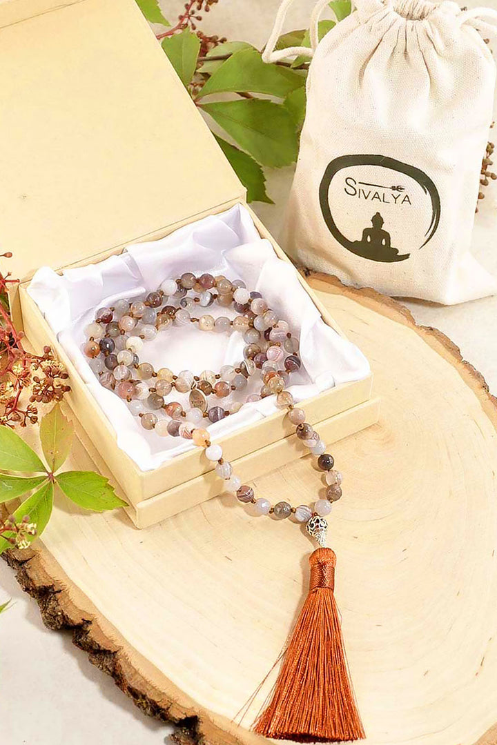 Sivalya Infinite Fortunes Botswana Agate Mala