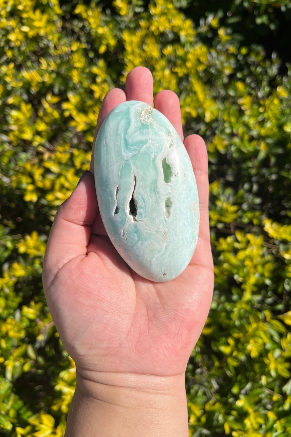 Blue Aragonite Palm Stone #2