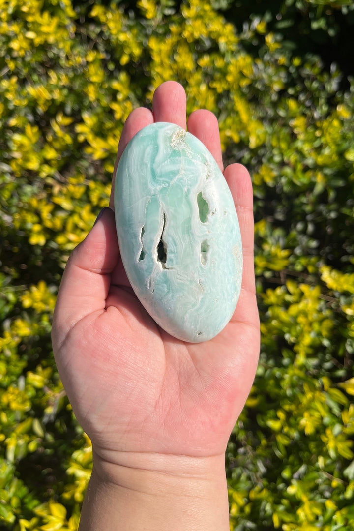 Blue Aragonite Palm Stone #2