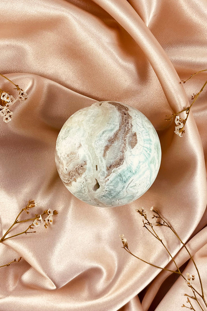 Blue Aragonite Sphere #3