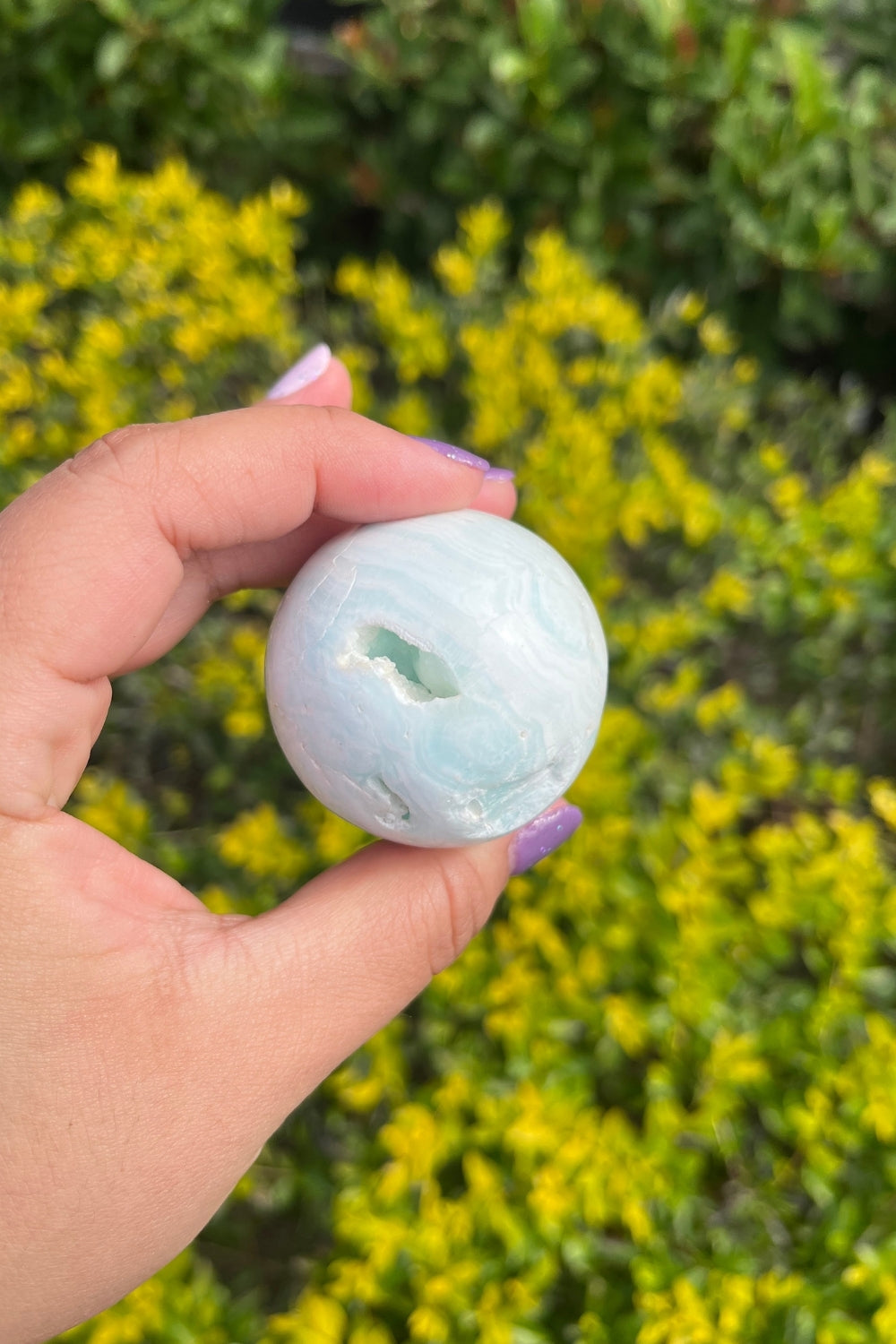 Blue Aragonite Sphere #1