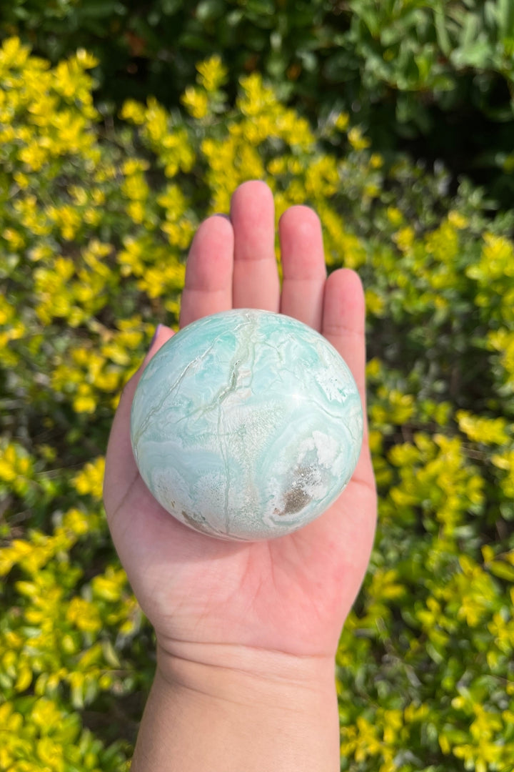 Blue Aragonite Sphere #3