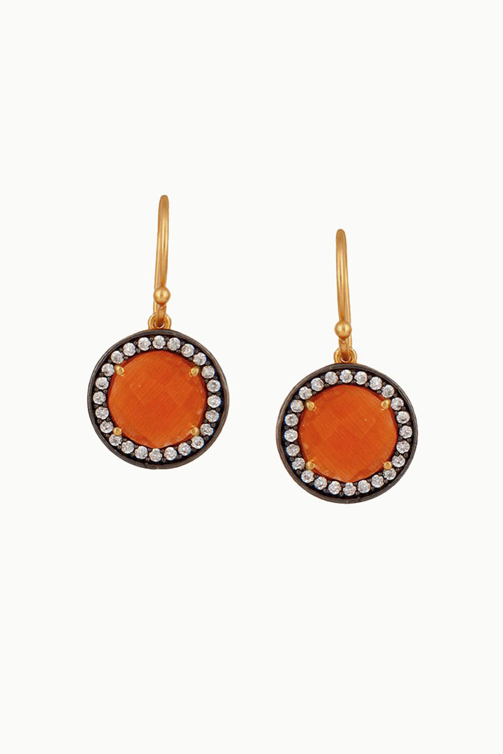 Sivalya Carnelian Gold Vermeil Earrings - Halo