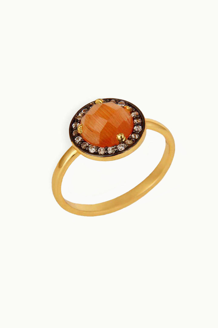 Sivalya Carnelian Gold Vermeil Ring - Halo