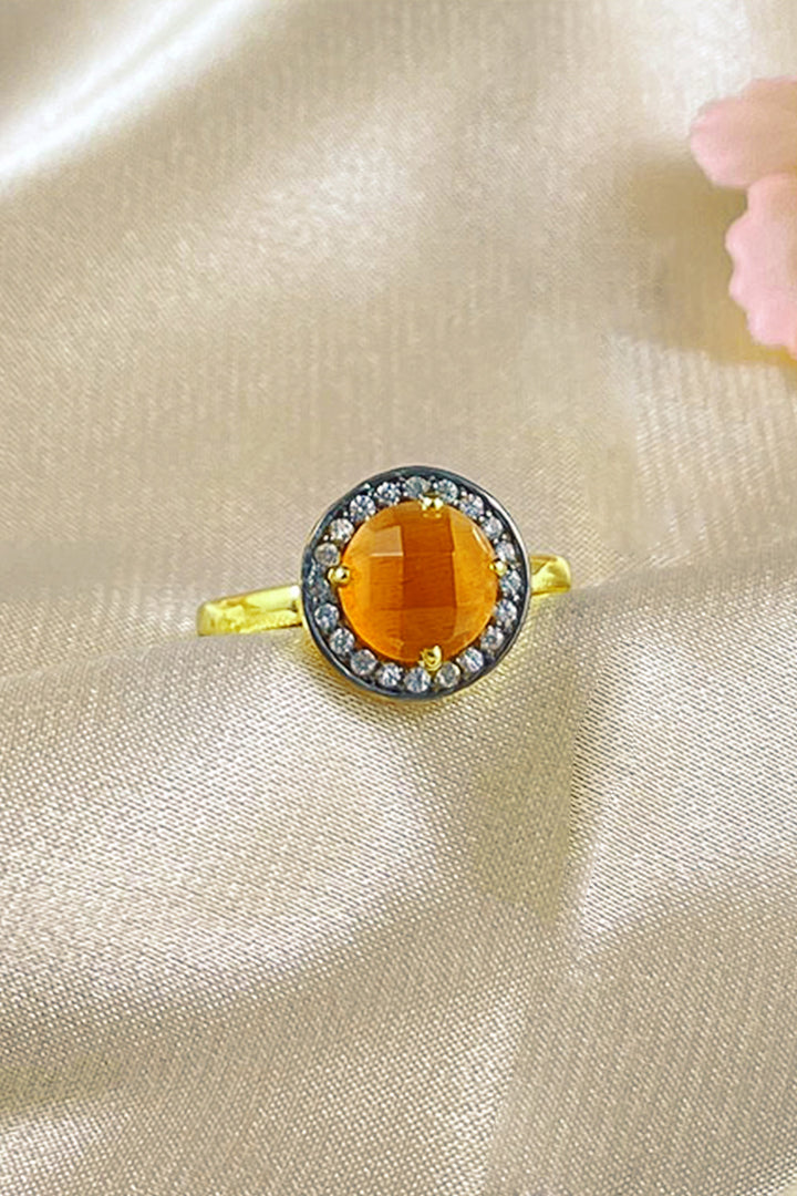 Sivalya Carnelian Gold Vermeil Ring - Halo
