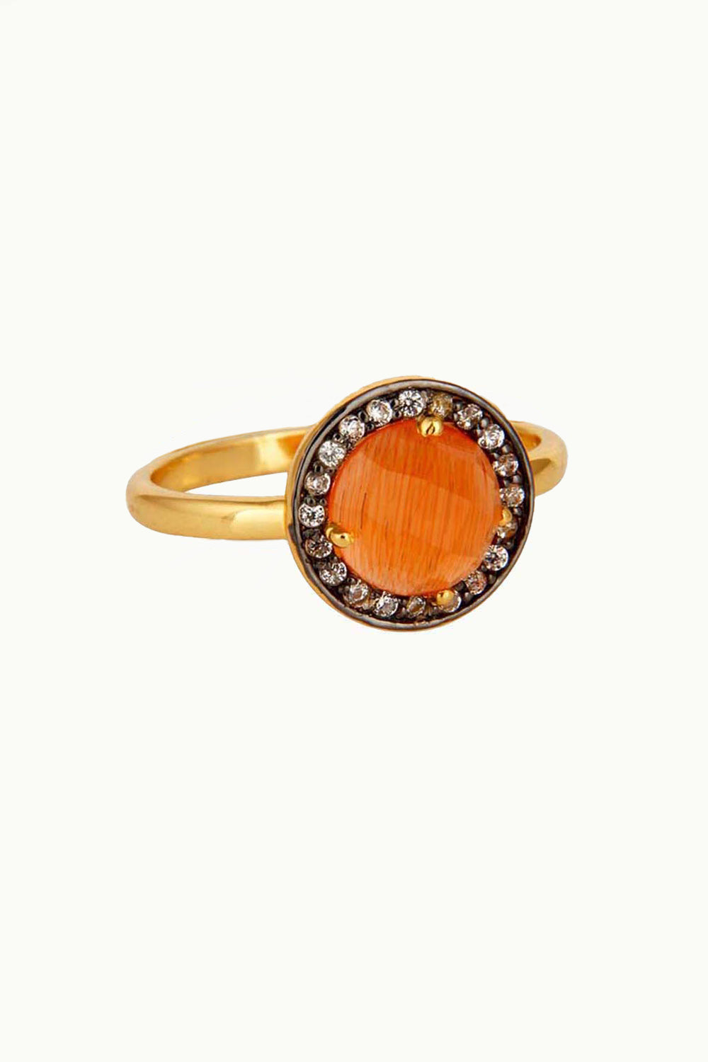 Sivalya Carnelian Gold Vermeil Ring - Halo