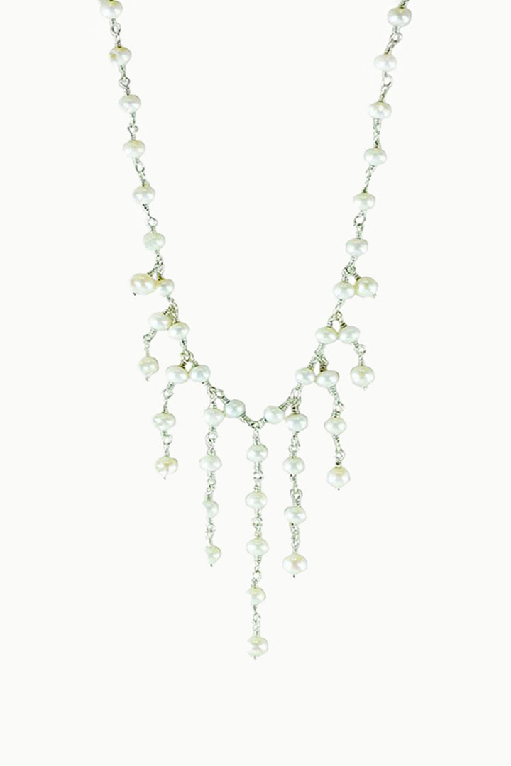 Sivalya Cascade Pearls Layered Necklace Sterling Silver - Ivory
