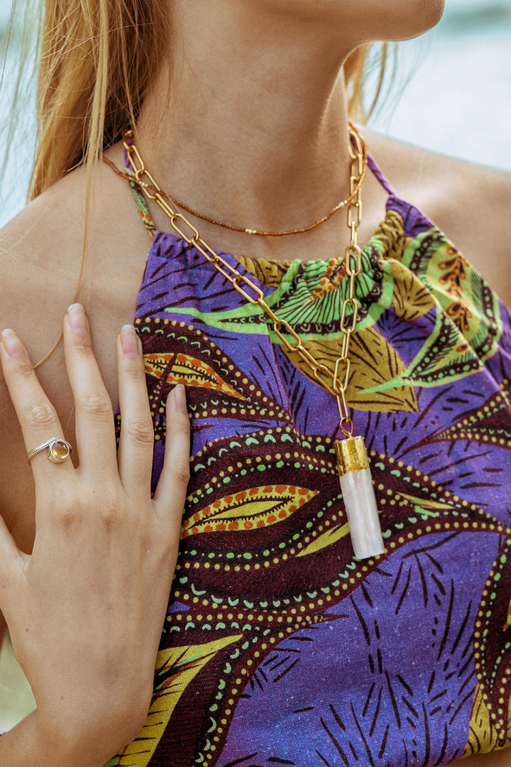 Sivalya Celestial Goddess Selenite Necklace