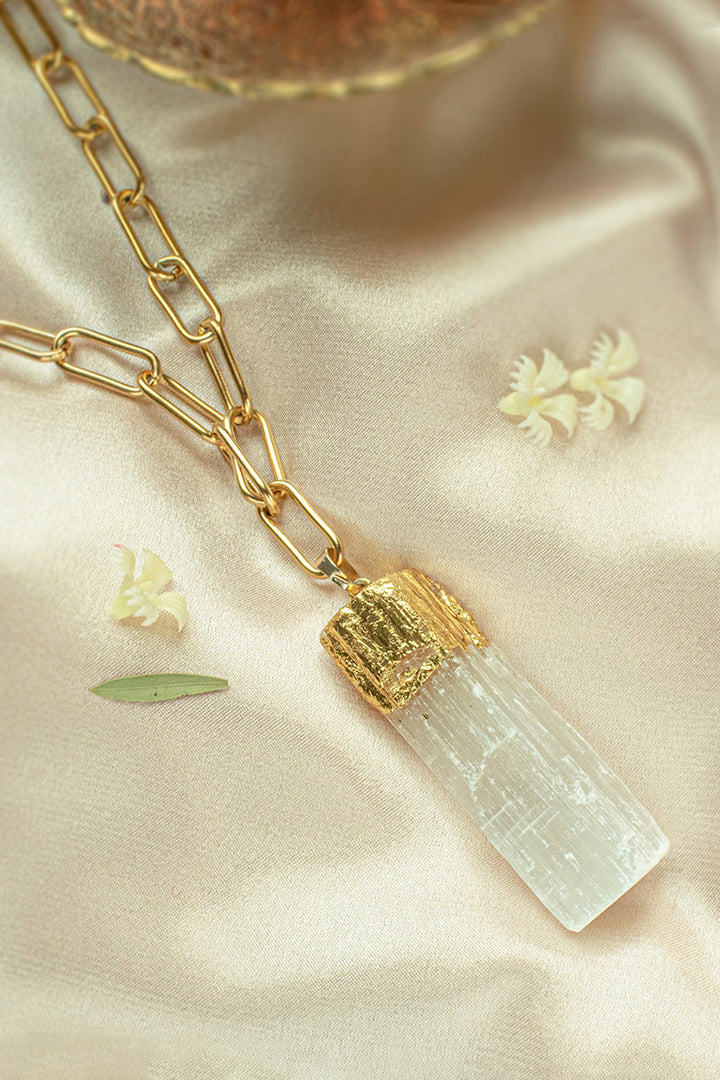 Sivalya Celestial Goddess Selenite Necklace