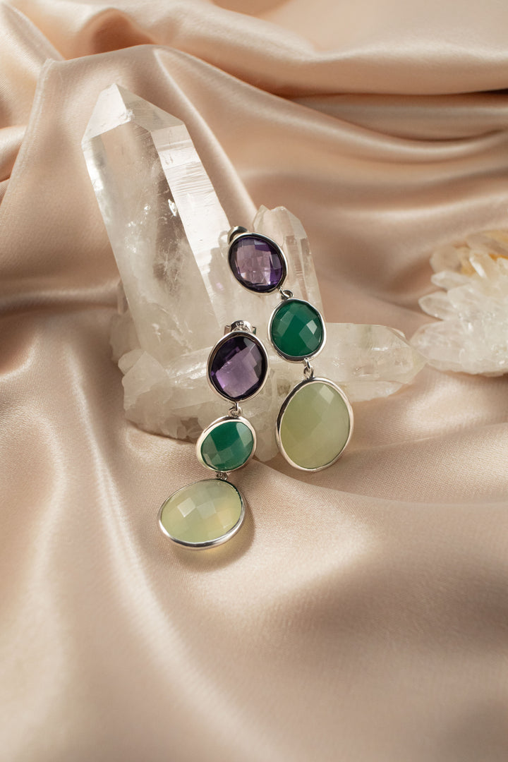Sivalya Multi Gemstone Drop Dangle Earrings Paris