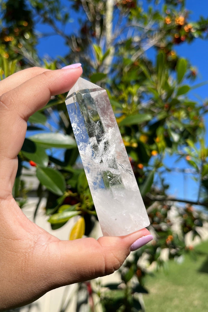 Clear Quartz Crystal Point Tower Phantom Inclusions