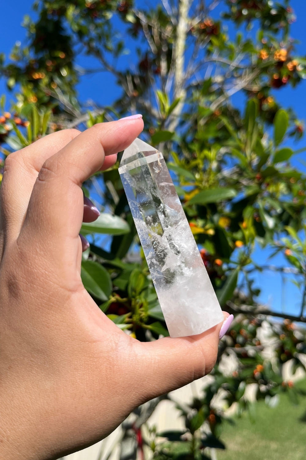 Clear Quartz Crystal Point Tower Phantom Inclusions