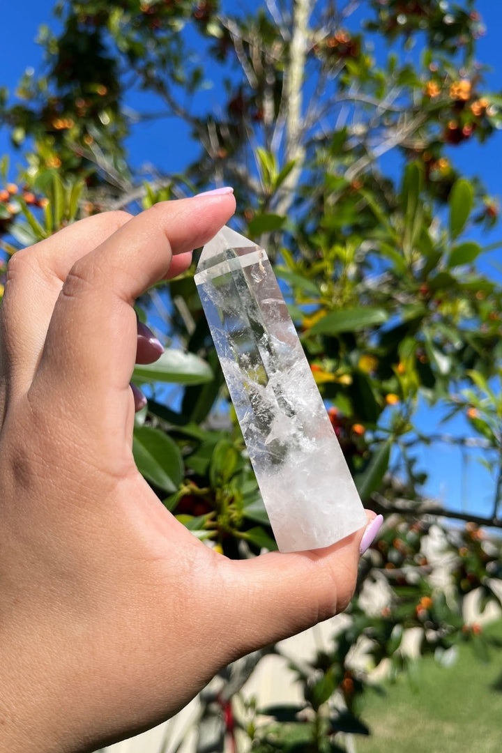 Clear Quartz Crystal Point Tower Phantom Inclusions