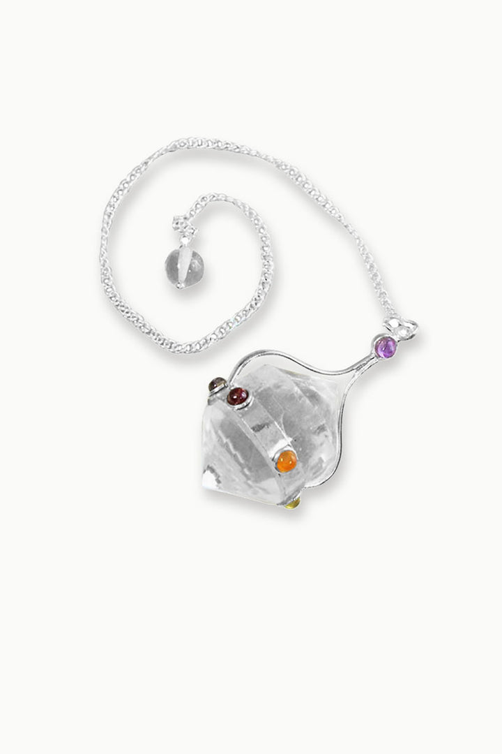7 Chakra Crystal Quartz Pendulum