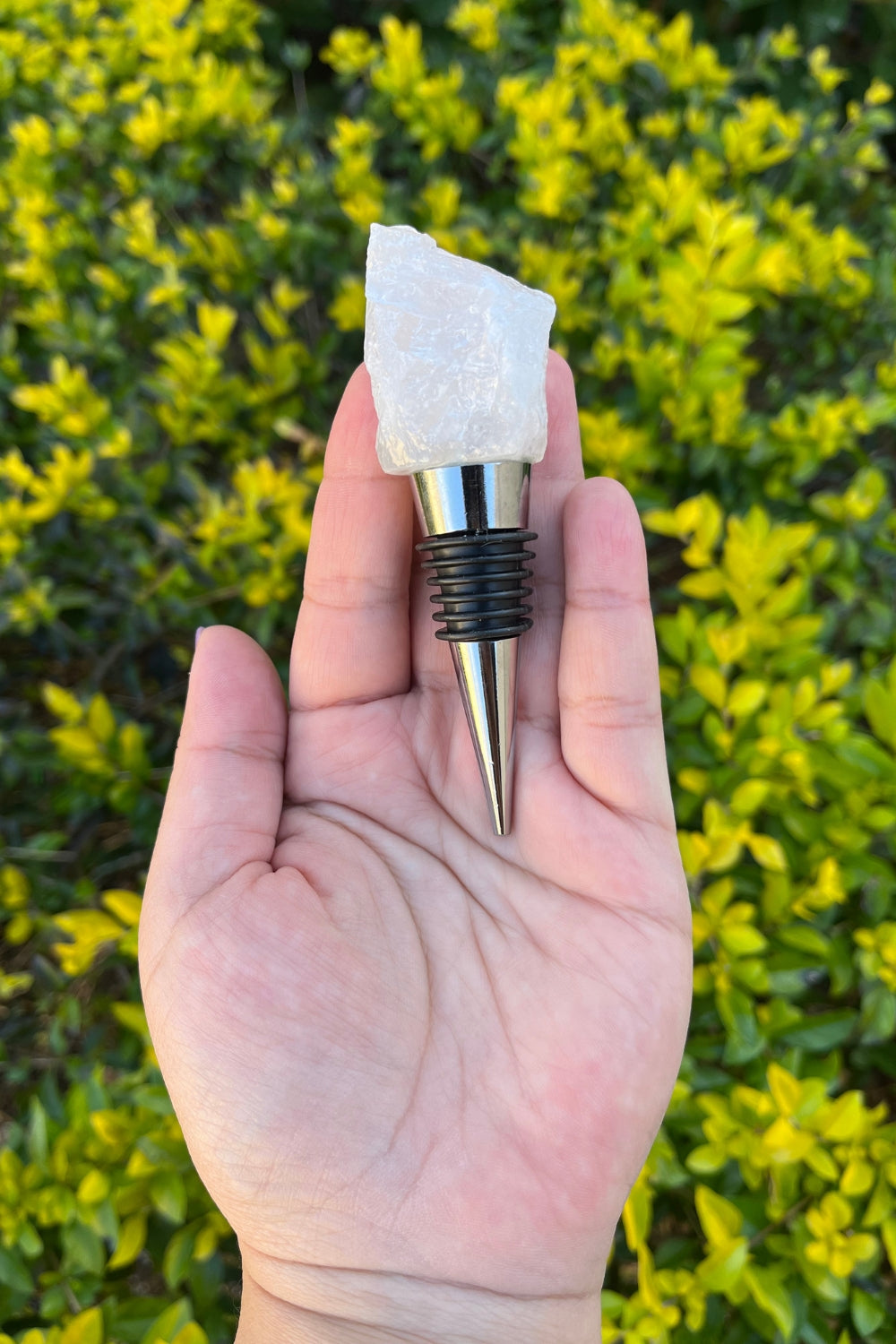 Clear Quartz Wine Bottle Stopper