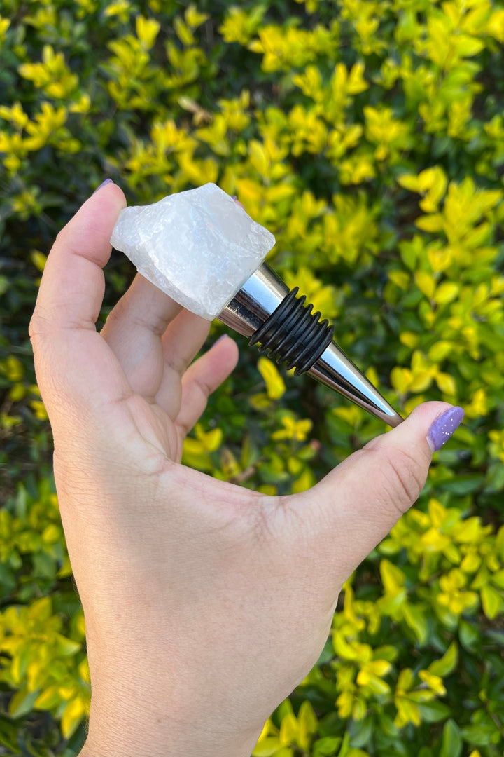 Clear Quartz Wine Bottle Stopper