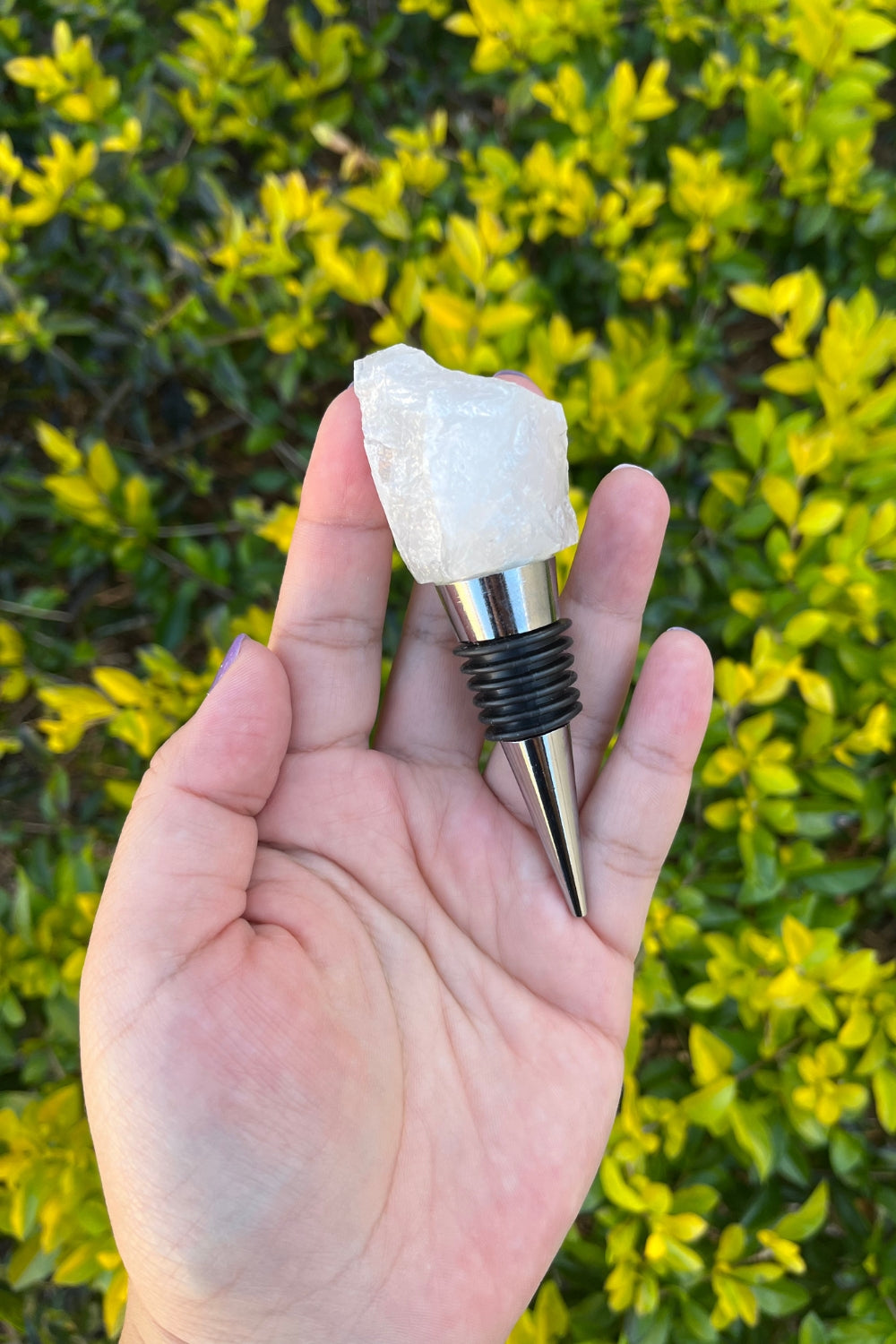 Clear Quartz Wine Bottle Stopper