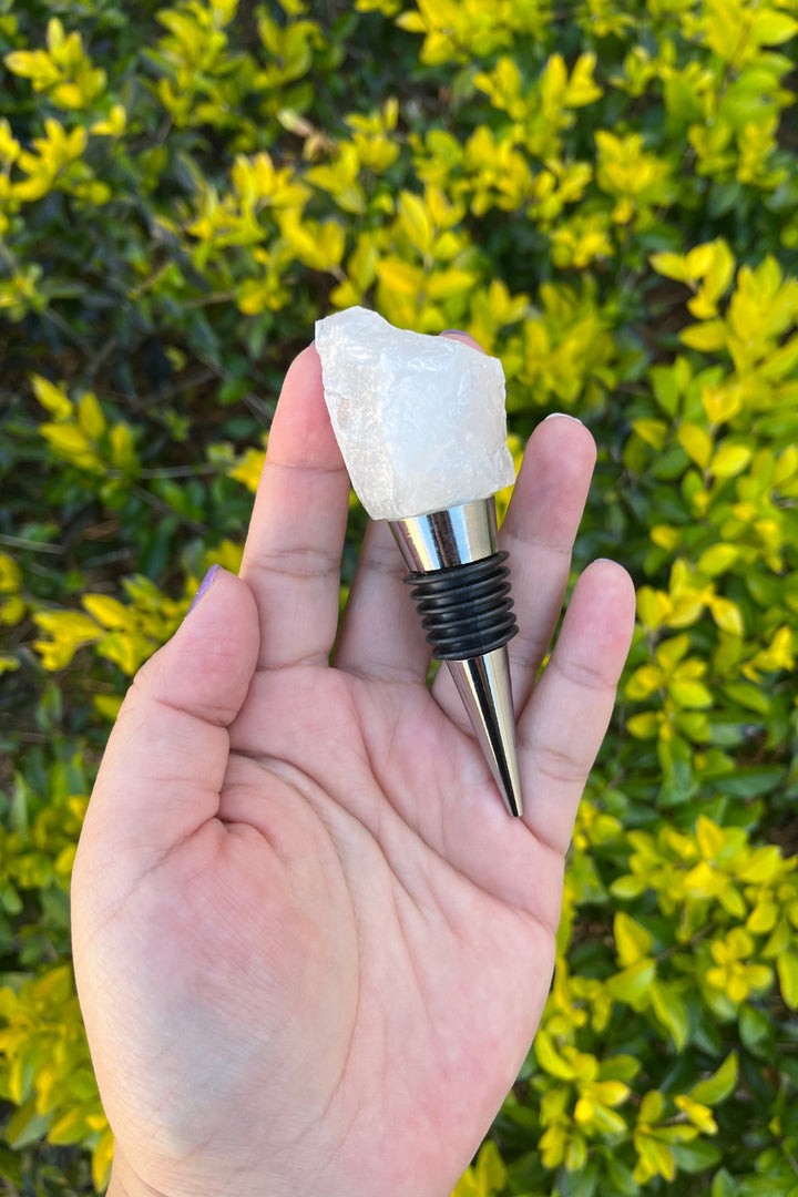 Clear Quartz Wine Bottle Stopper