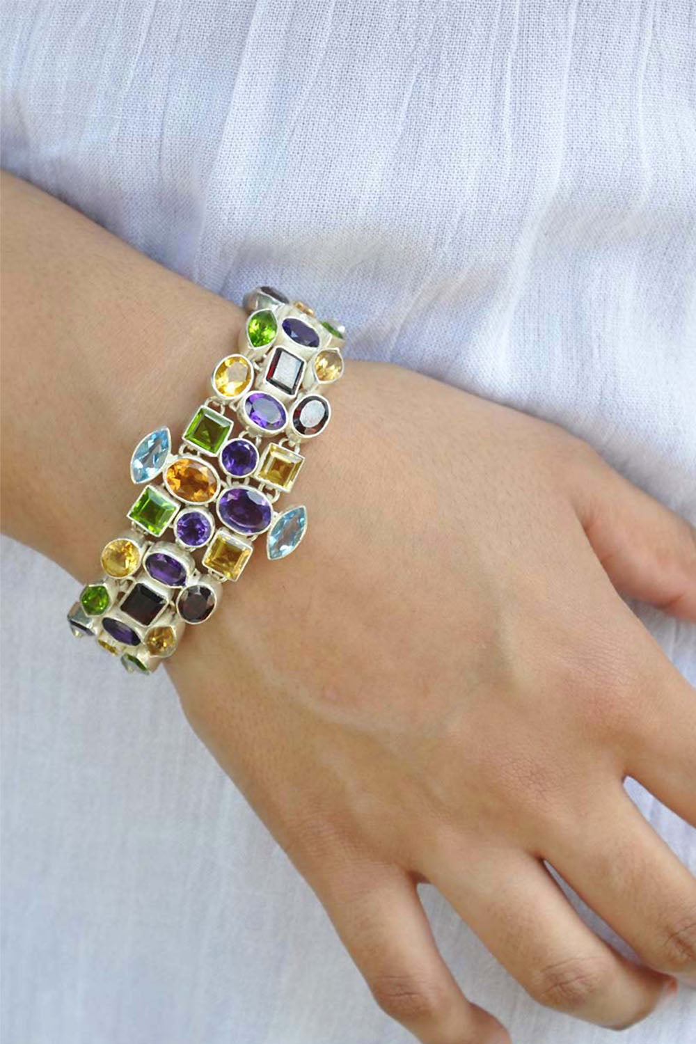Sivalya Constellation Multi Gemstone Bracelet in 925 Sterling Silver