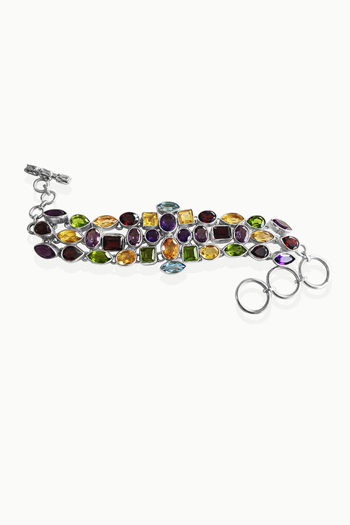 Sivalya Constellation Multi Gemstone Bracelet in 925 Sterling Silver