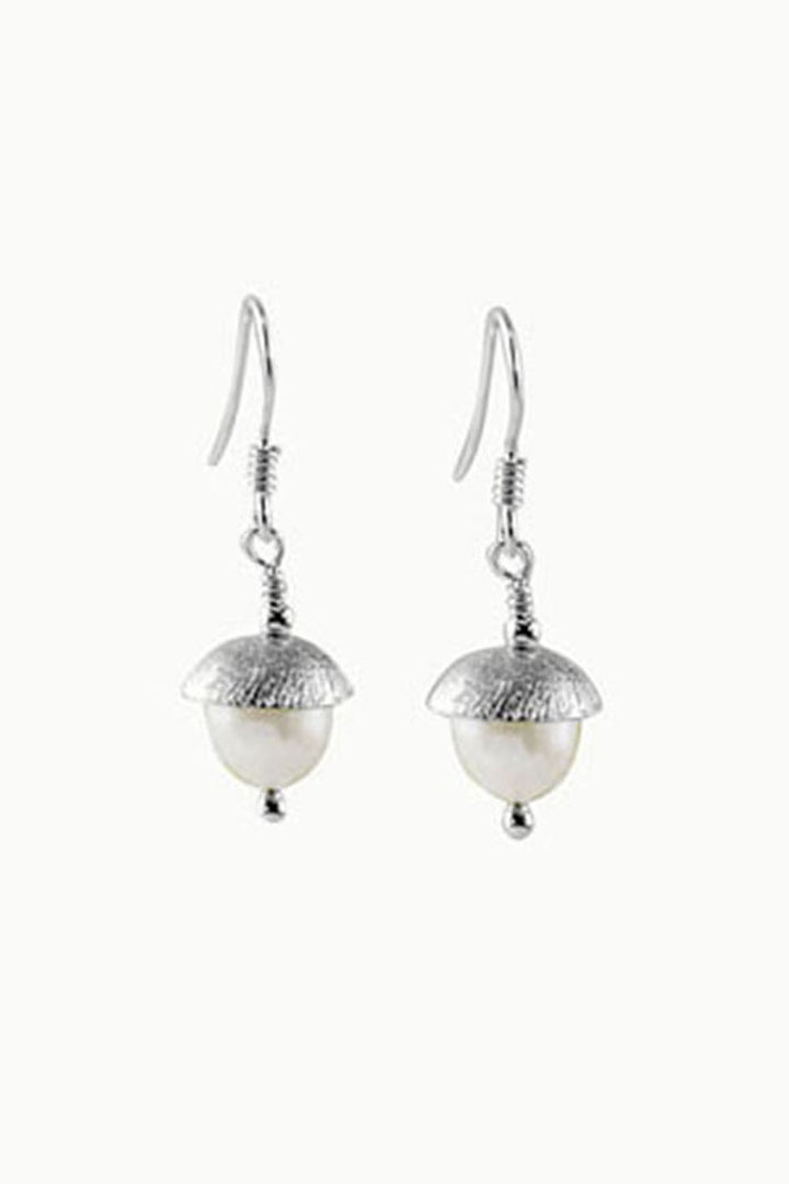Sivalya Dainty Pearl Drop Earrings Sterling Silver - Ivory