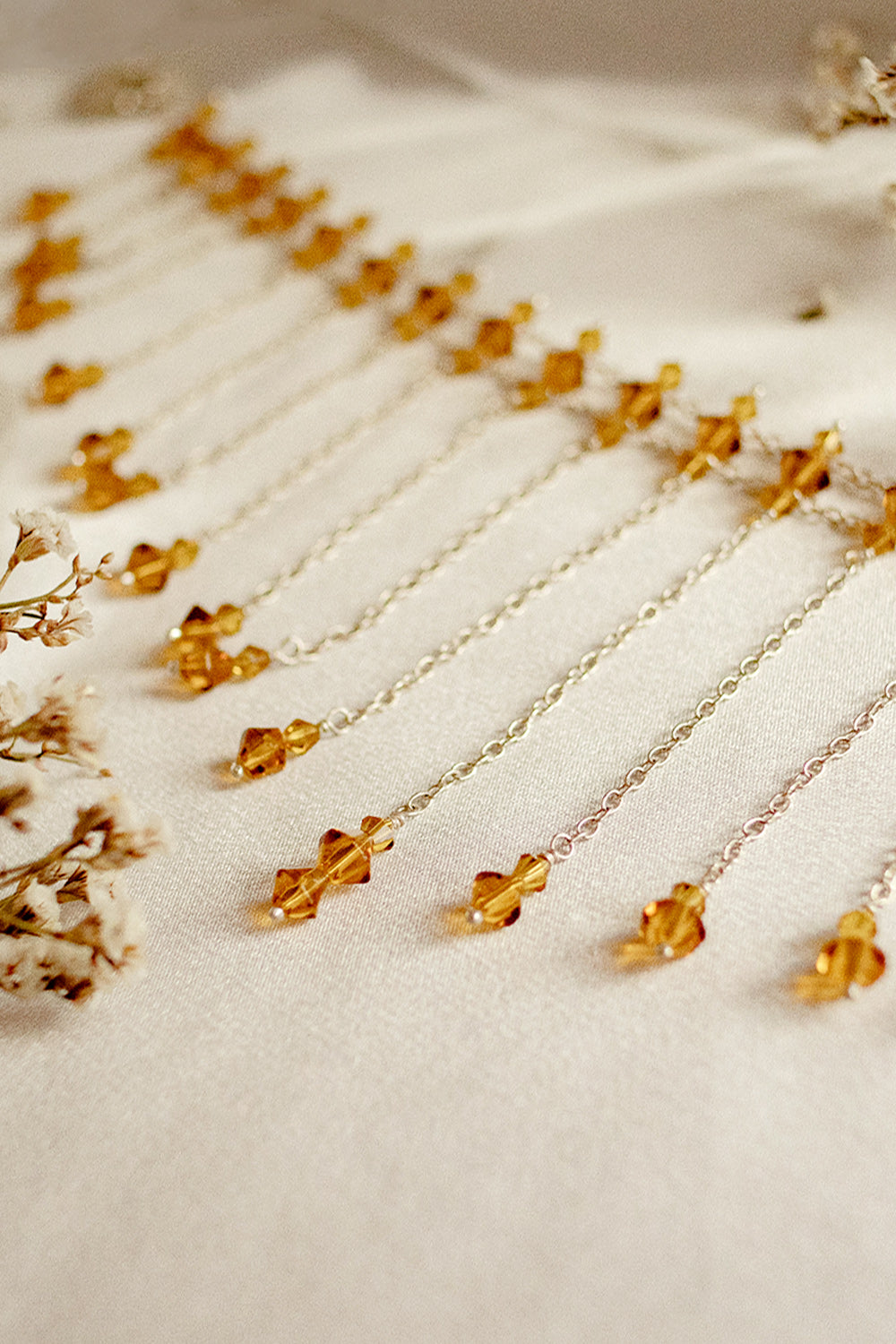 Sivalya Exquisite Golden Swarovski Crystals Cascading Choker Sterling Silver